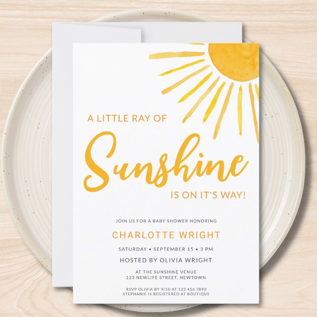 Ray Of Sunshine Gender-Neutral Baby Shower Invitation (Creator Uploaded)