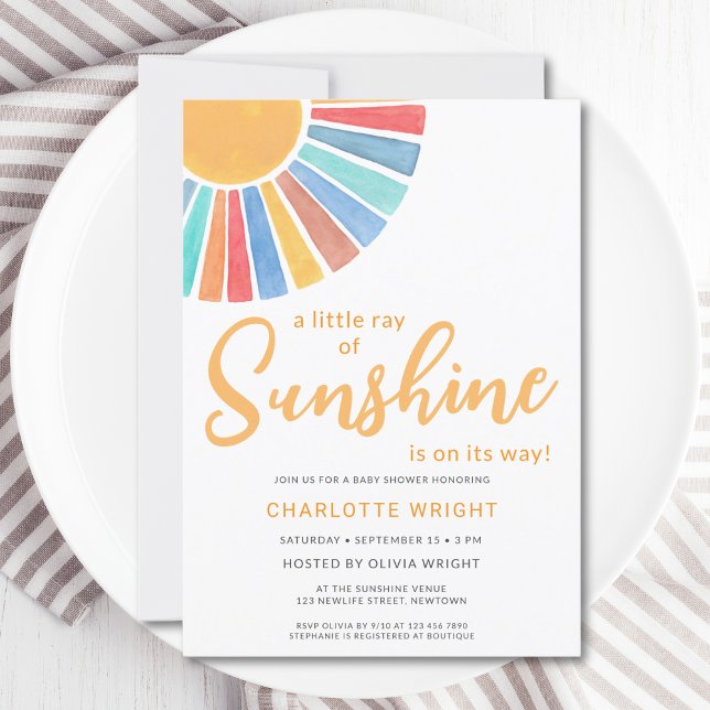 Ray Of Sunshine Gender-Neutral Baby Shower  Invitation (Creator Uploaded)