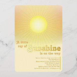 Ray of Sunshine Gold Sun Baby Shower