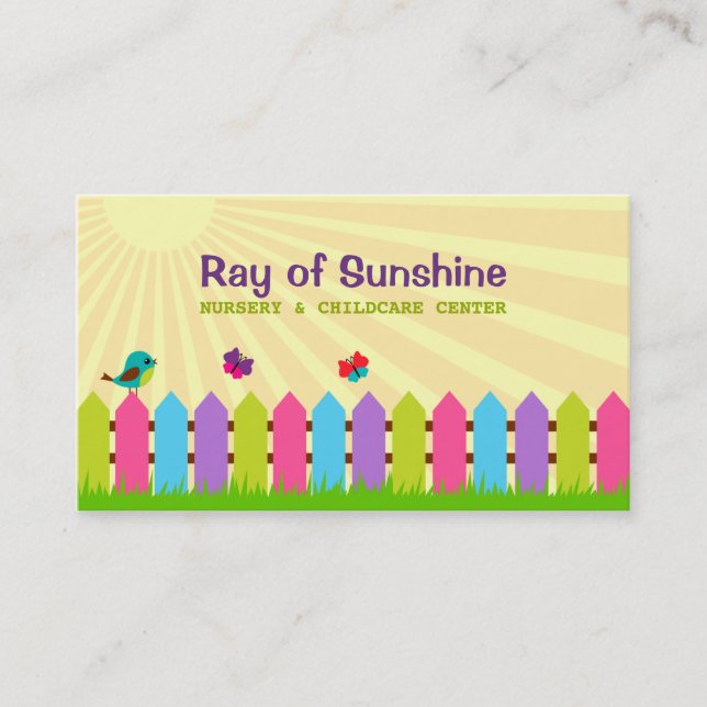 Ray of Sunshine Nursery / Childcare Business Card (Front)