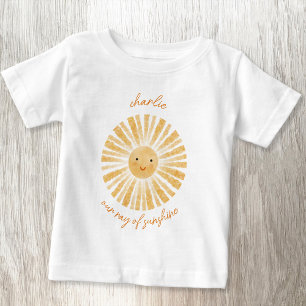 Ray of Sunshine Personalized Watercolor Baby T-Shirt
