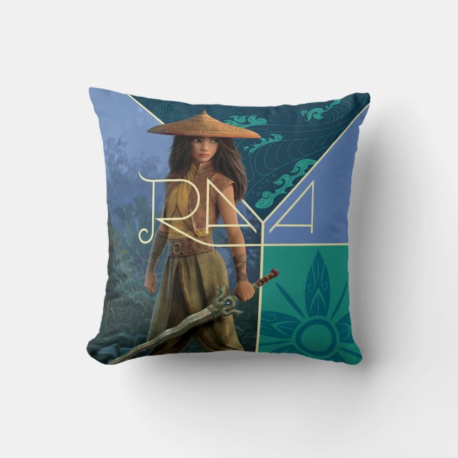 Raya Segmented Collage Throw Pillow (Front)