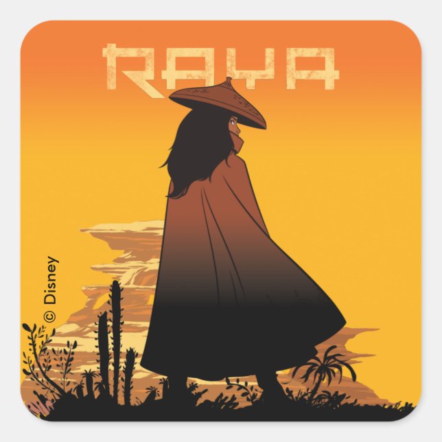 Raya Sunset Graphic Square Sticker (Front)
