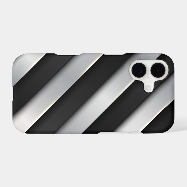 Rayé Noir Et Argent  (Verso (Horizontal))