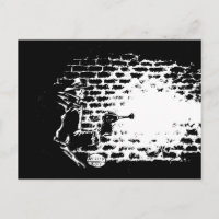 Raygun Noir postcard, artwork by Michael Avolio
