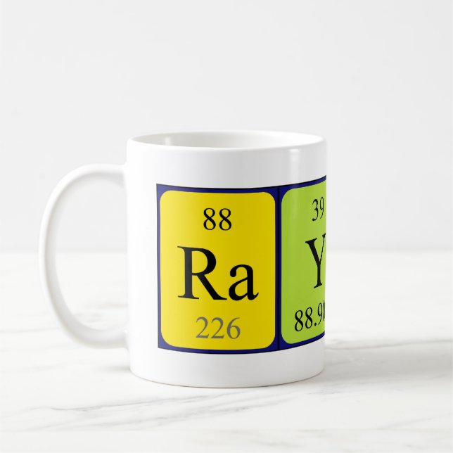 Raymond nom de table périodique mug (Gauche)