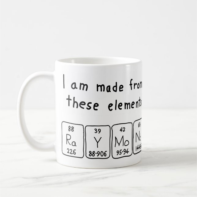 Raymond periodic table name mug (Left)