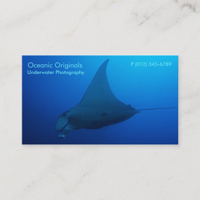 Rayon de Manta dans le carte de visite de mer de (Devant)
