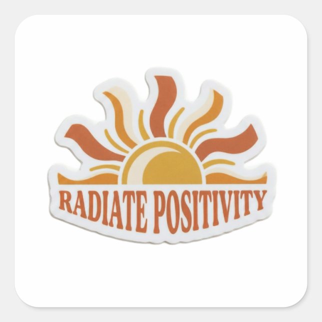 Rayonnez de Positivité Autocollant Soleil Rétro -  (Devant)