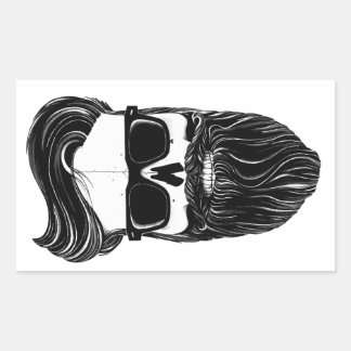 Ray's black bearded skull sticker
