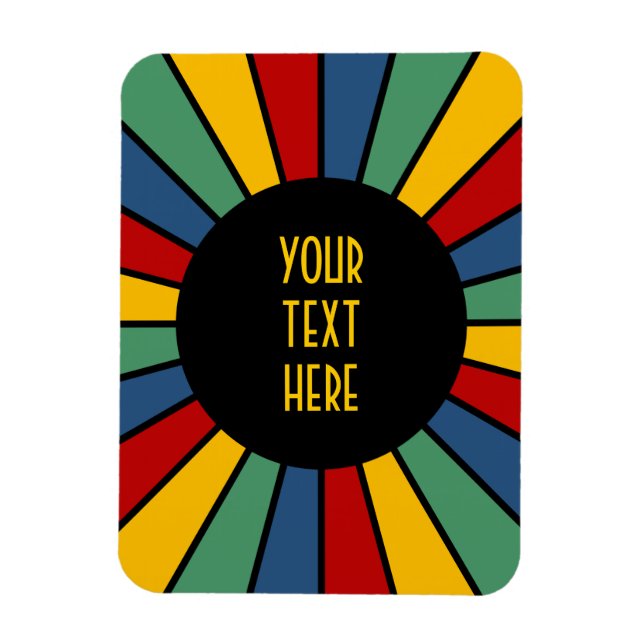 RAYS BUTTON I + your Photo, Text, Monogram Magnet (Vertical)