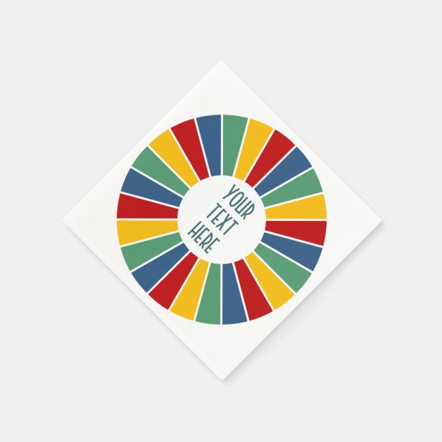 RAYS BUTTON I + your Photo, Text, Monogram Napkin (Corner)