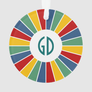 RAYS BUTTON I + your Photo, Text, Monogram Ornament