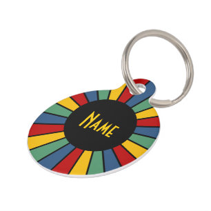 RAYS BUTTON I + your Photo, Text, Monogram Pet Tag