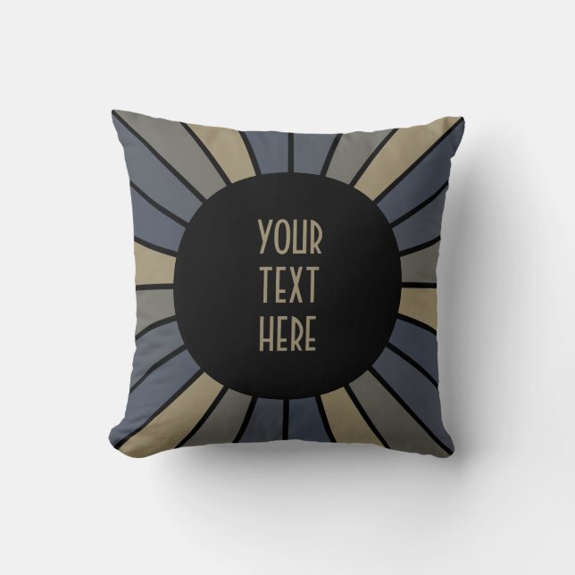 RAYS BUTTON XII + your Photo, Text, Monogram Throw Pillow (Front)