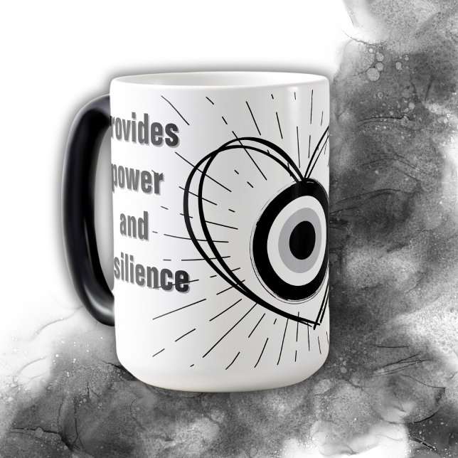 Rays, Heart , Black Evil Eye protection monogram | Magic Mug (Creator Uploaded)