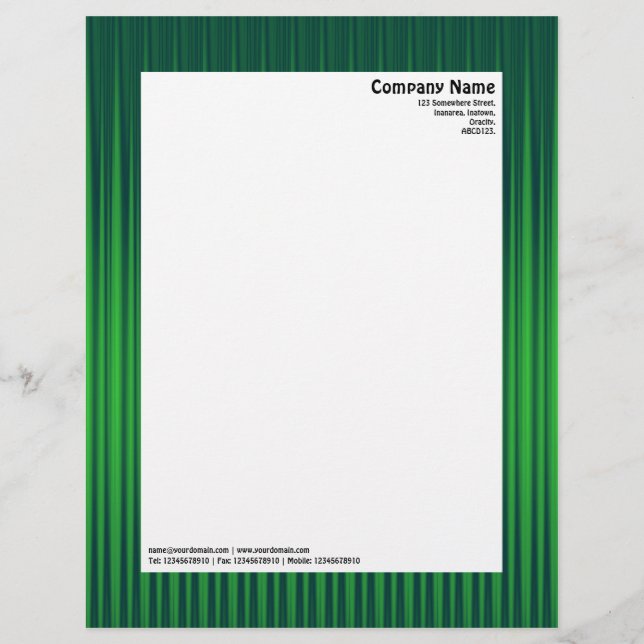 Rays II - Shades of Green Letterhead (Front)