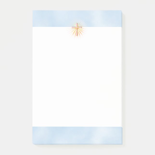 Rays of Light from the Religious Cross (W/Clouds) Post-it Notes (Front)