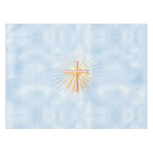 Rays of Light from the Religious Cross (W/Clouds) Tablecloth