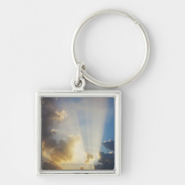 Rays Of Light Shining Through The Clouds Keychain (Front)