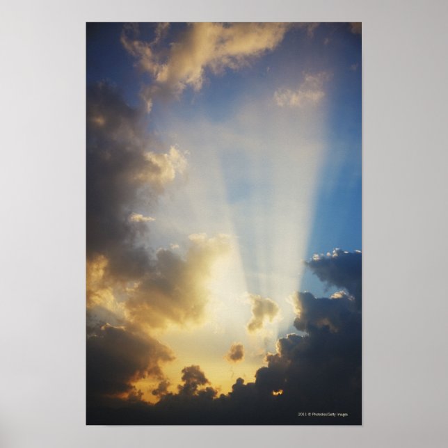 Rays Of Light Shining Through The Clouds Poster (Front)