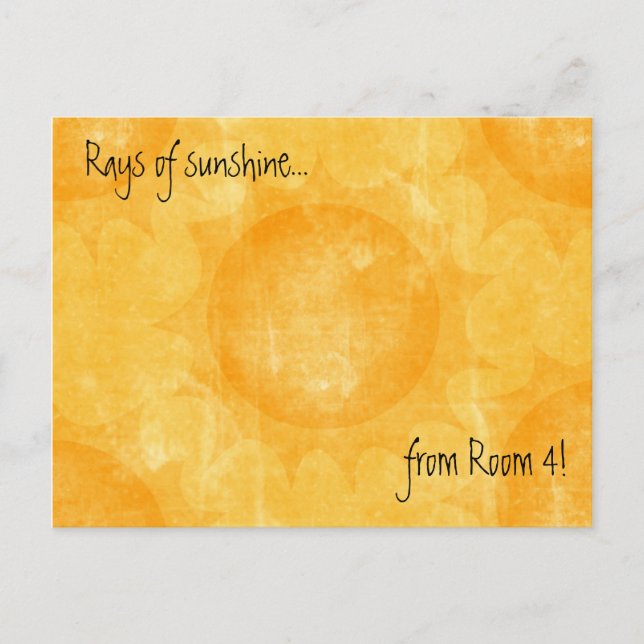 Rays of sunshine (Thank You) - Customized Postcard (Front)