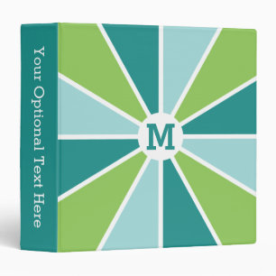 Rays Pattern custom monogram & text binders