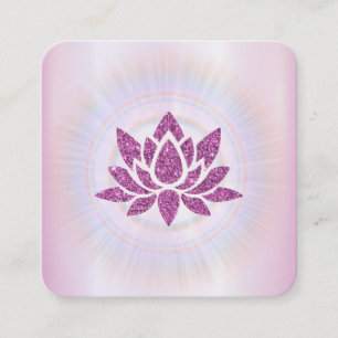 *~* Rays Reiki Energy Healing Lotus MAGENTA Square Business Card