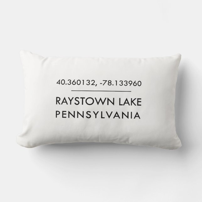 Raystown Lake Location Lumbar Pillow (Front)
