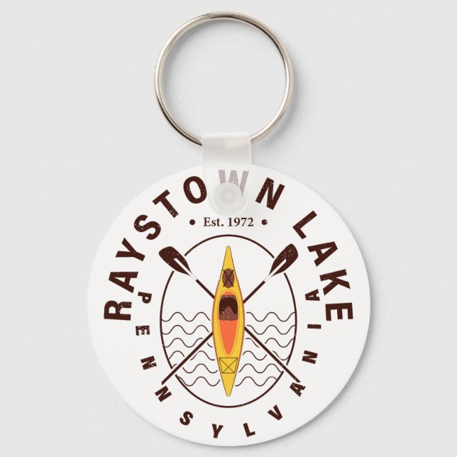 Raystown Lake Pennsylvania Kayaking Fishing Keychain (Front)