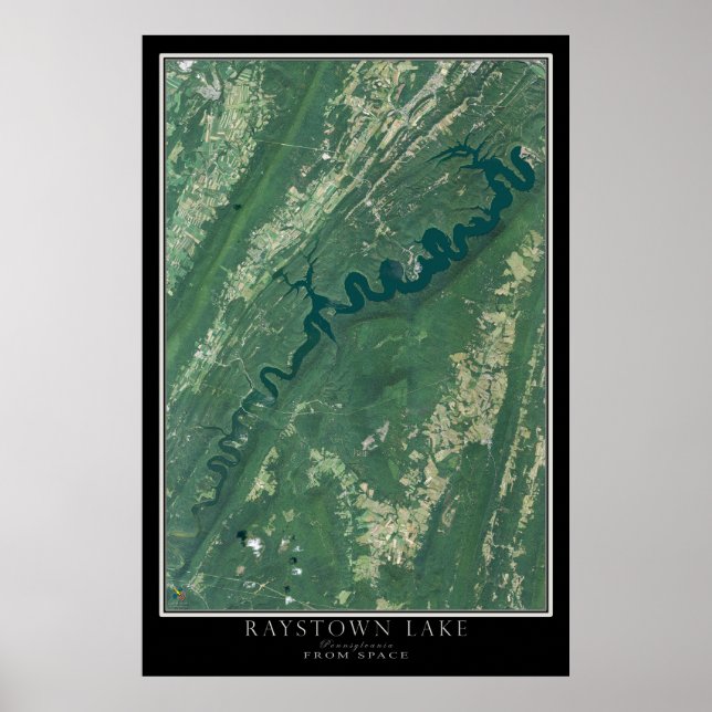 Raystown Lake Pennsylvania Satellite Poster Map (Front)