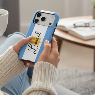 Rayure bleu et blanc d'Argentine Nom personnalisé 