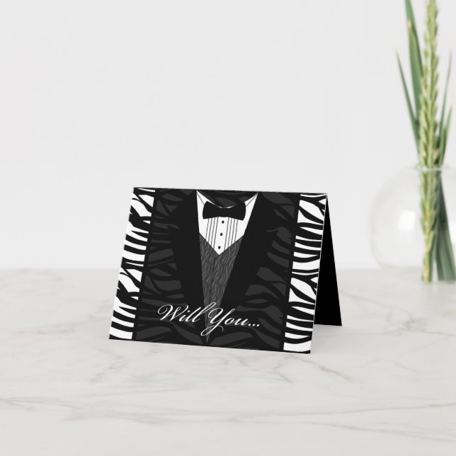 Rayure noire et blanche de zèbre, invitation de (Devant)