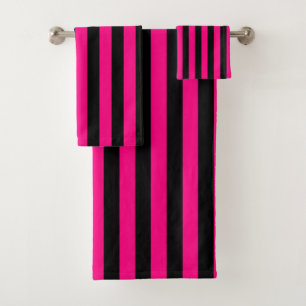 Rayure verticale noire et rose chaud