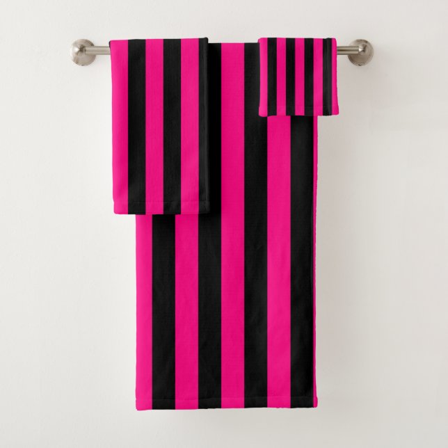Rayure verticale noire et rose chaud (En situation)