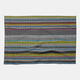 Rayures à points rétro Rainbow Serviette de cuisin
