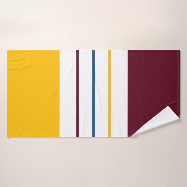 Rayures ambrées jaunes automnales (Serviette de bain)