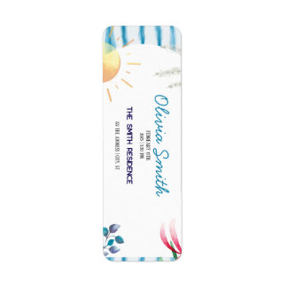 Rayures aquarelles bleues Baby Shower Coastal Boho