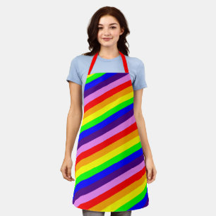 Rayures Arc-en-ciel classique tablier coloré diag