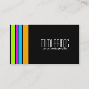 Rayures au néon sur le carte de visite noir