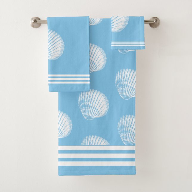 Rayures blanches pour la plage et bleu d'océan (En situation)