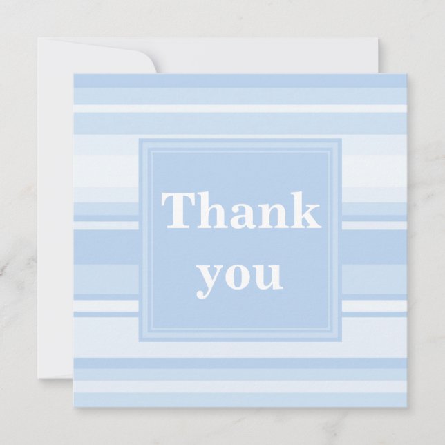 Rayures bleu bébé simples et élégantes merci (Devant)