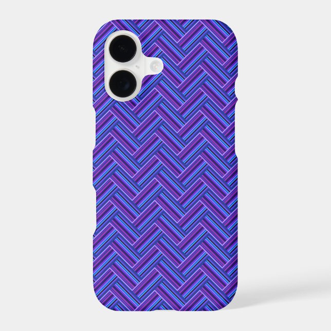 Rayures bleues et violettes double tissage (Verso)