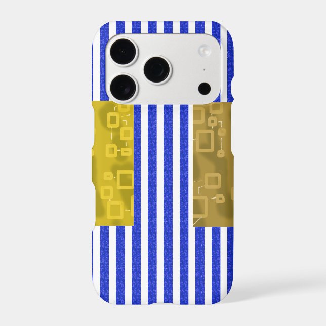 Rayures Cool Bleu Or Géométrique  (Verso)