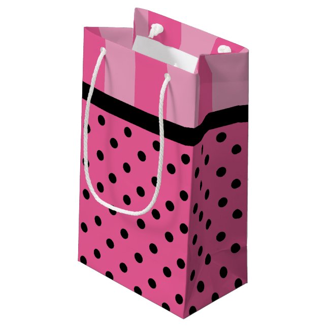 Rayures d'amour et sacs roses de cadeau de partie (Dos Angle)