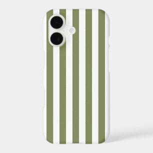Rayures de bonbon vert olive et blanc