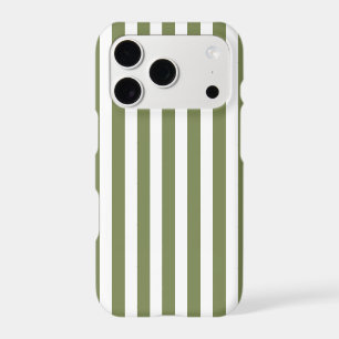 Rayures de bonbon vert olive et blanc