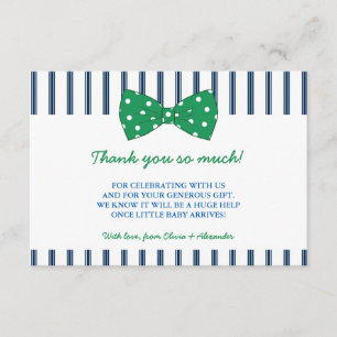 Rayures de marine et Merci vert de baby shower de