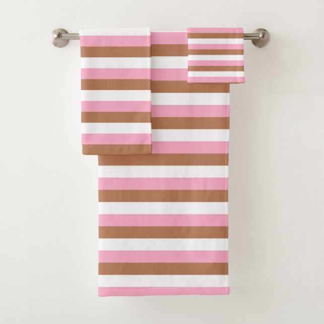 Rayures de rose, de brun et de blanc (En situation)