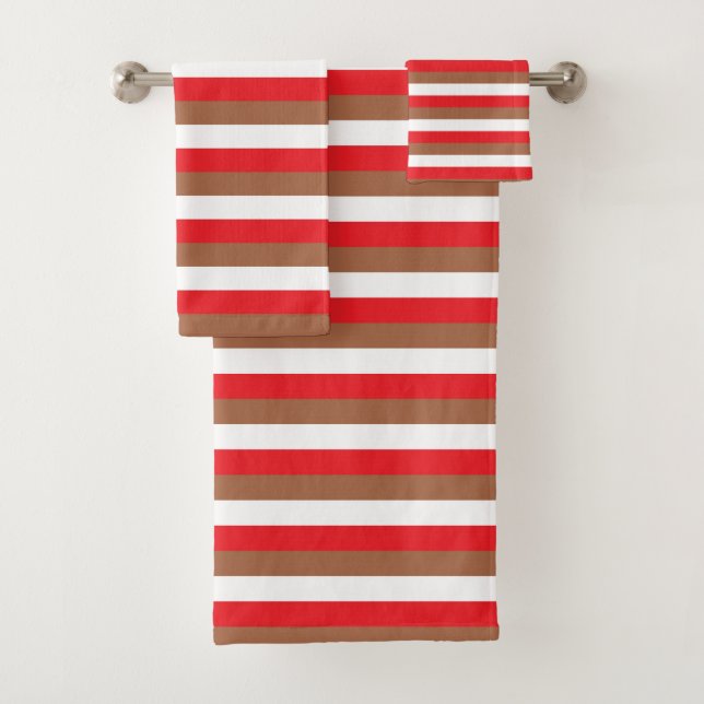 Rayures de rouge, de brun et de blanc (En situation)
